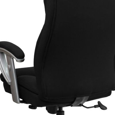Image showing 8 th Flash Furniture HERCULES Series Big and Tall Executive Desk Swivel Chairs, Black, 400 lb. Capacity, GO1534BKFAB