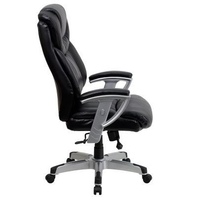 Image showing  HERCULES Big and Tall Executive Desk Swivel Chairs, Black, 400 lb. Capacity, GO1534BKLEA