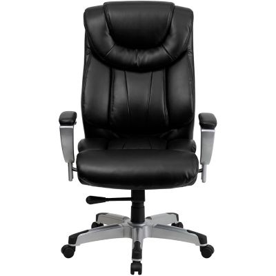 Image showing  HERCULES Big and Tall Executive Desk Swivel Chairs, Black, 400 lb. Capacity, GO1534BKLEA
