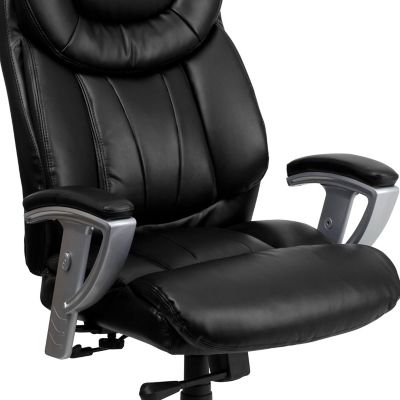 Image showing  HERCULES Big and Tall Executive Desk Swivel Chairs, Black, 400 lb. Capacity, GO1534BKLEA