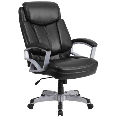 Flash Furniture Hercules Series Big & Tall 500 Lb. Rated Black Leather Executive Swivel Chair With Arms, Go18501lea