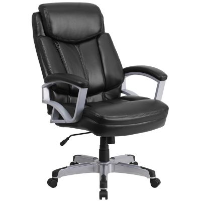 Flash Furniture Hercules Series Big And Tall Leather Executive Swivel Chair With Arms, Black, 500 Lb. Capacity