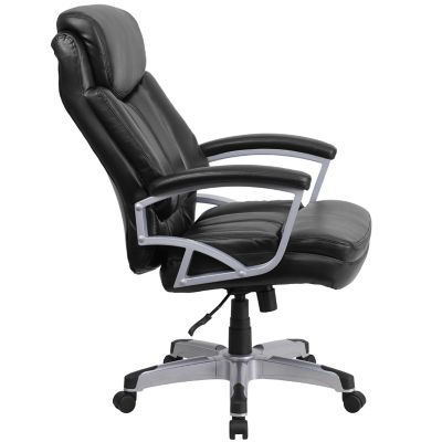 Image showing  HERCULES Series Big and Tall Leather Executive Swivel Chair with Arms, Black, 500 lb. Capacity