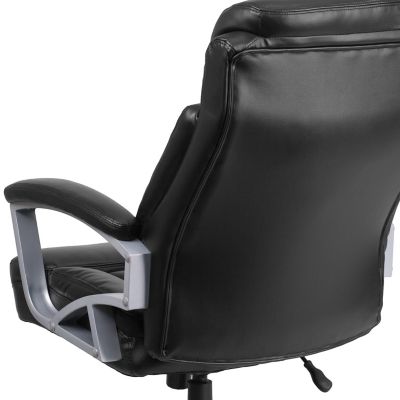 Image showing  HERCULES Series Big and Tall Leather Executive Swivel Chair with Arms, Black, 500 lb. Capacity