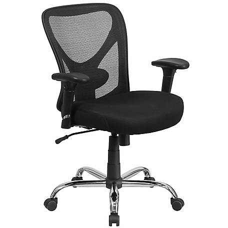 HERCULES Series 400 lb Capacity Big & Tall Black Mesh Office Chair with Arms 