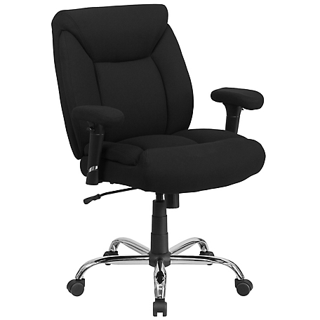 Flash Furniture HERCULES Big and Tall Executive Desk Swivel Chairs, Black, 400 lb. Capacity, Fabric