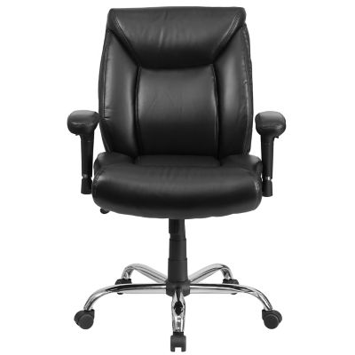 Image showing  HERCULES Series Big and Tall Executive Desk Swivel Chairs, Black, 400 lb. Capacity, GO2073LEA