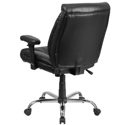 Image showing 6 th Flash Furniture HERCULES Series Big and Tall Executive Desk Swivel Chairs, Black, 400 lb. Capacity, GO2073LEA