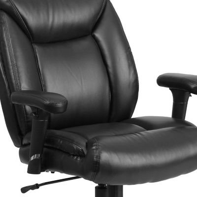 Image showing 7 th Flash Furniture HERCULES Series Big and Tall Executive Desk Swivel Chairs, Black, 400 lb. Capacity, GO2073LEA
