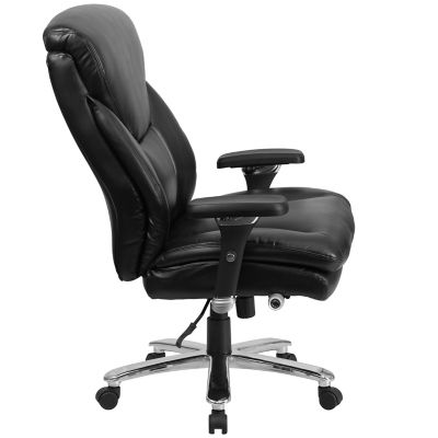 Image showing  HERCULES Big and Tall Executive Desk Swivel Chairs, Black, 400 lb. Capacity, GO2085LEA
