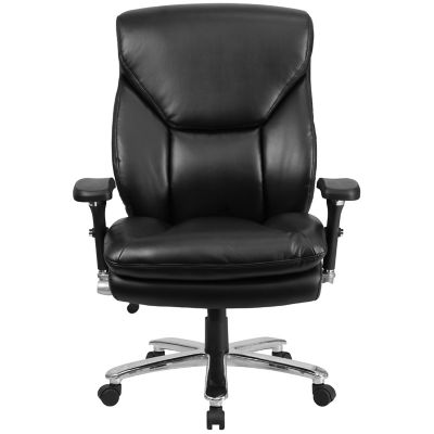 Image showing  HERCULES Big and Tall Executive Desk Swivel Chairs, Black, 400 lb. Capacity, GO2085LEA