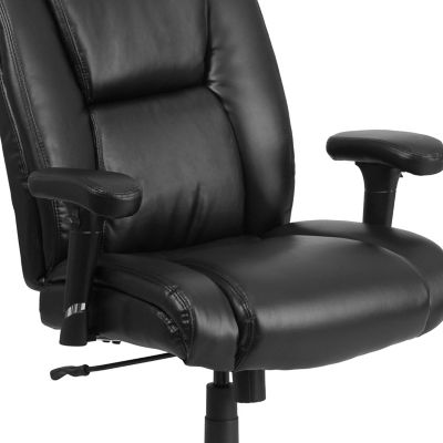 Image showing  HERCULES Series Big and Tall Executive Desk Swivel Chairs, Black, 400 lb. Capacity, GO2132LEA