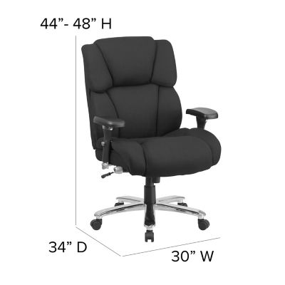 Image showing 6 th Flash Furniture HERCULES Big and Tall Executive Desk Swivel Chairs, 400 lb. Capacity, Fabric
