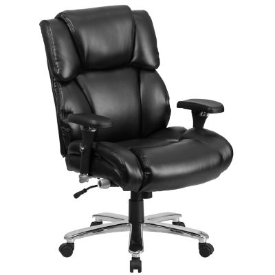 Flash Furniture HERCULES Big and Tall Executive Desk Swivel Chairs, Black, 400 lb. Capacity, GO2149LEA