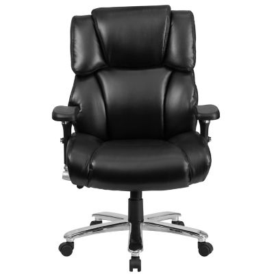 Image showing  HERCULES Big and Tall Executive Desk Swivel Chairs, Black, 400 lb. Capacity, GO2149LEA
