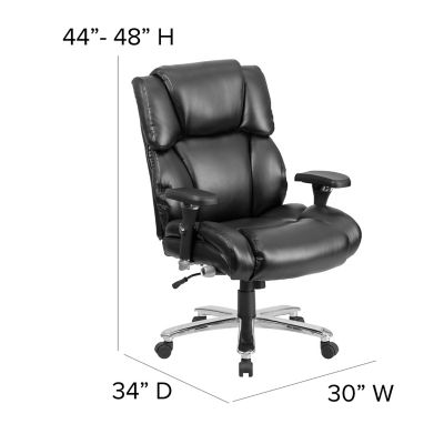 Image showing 6 th Flash Furniture HERCULES Big and Tall Executive Desk Swivel Chairs, Black, 400 lb. Capacity, GO2149LEA