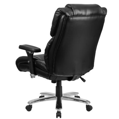 Image showing 7 th Flash Furniture HERCULES Big and Tall Executive Desk Swivel Chairs, Black, 400 lb. Capacity, GO2149LEA