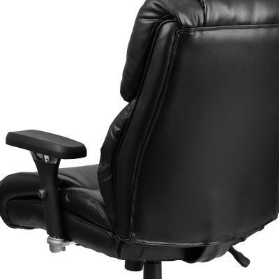 Image showing 8 th Flash Furniture HERCULES Big and Tall Executive Desk Swivel Chairs, Black, 400 lb. Capacity, GO2149LEA