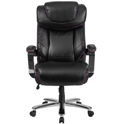 Image showing  HERCULES Series Big and Tall Executive Desk Swivel Chairs, Brown, 500 lb. Capacity