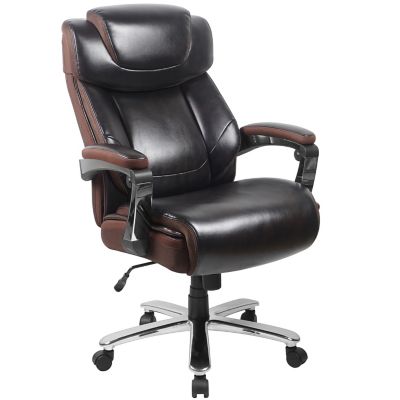 Flash Furniture HERCULES Series Big and Tall Executive Desk Swivel Chairs, Brown, 500 lb. Capacity