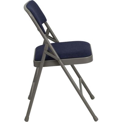 Image showing  HERCULES Series Metal Folding Chair, 300 lb. Capacity, Navy/Gray
