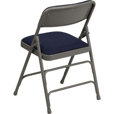 Image showing  HERCULES Series Metal Folding Chair, 300 lb. Capacity, Navy/Gray