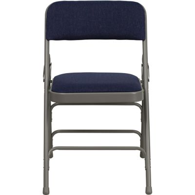 Image showing  HERCULES Series Metal Folding Chair, 300 lb. Capacity, Navy/Gray