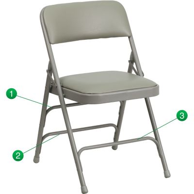 Flash Furniture HERCULES Series Metal Folding Chairs, Navy/Gray 300 lb. Weight Capacity, HAMC309AVGY