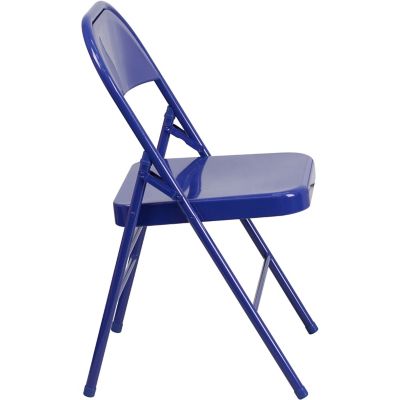 Image showing  HERCULES COLORBURST Series Metal Folding Chairs, Fuchsia, HF3FUCHSIA