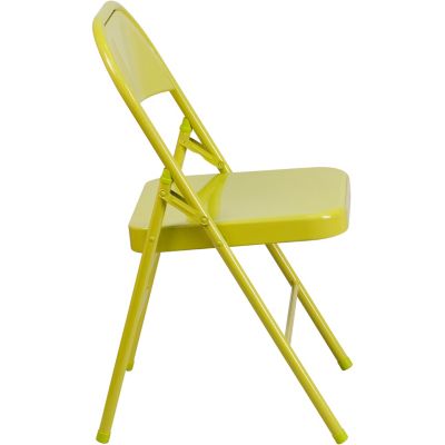 Image showing  HERCULES COLORBURST Series Metal Folding Chairs, Fuchsia, HF3FUCHSIA