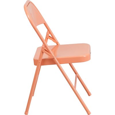 Image showing  HERCULES COLORBURST Series Metal Folding Chairs, Fuchsia, HF3FUCHSIA
