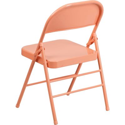 Image showing  HERCULES COLORBURST Series Metal Folding Chairs, Fuchsia, HF3FUCHSIA