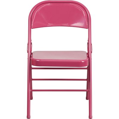 Image showing  HERCULES COLORBURST Series Metal Folding Chairs, Fuchsia, HF3FUCHSIA