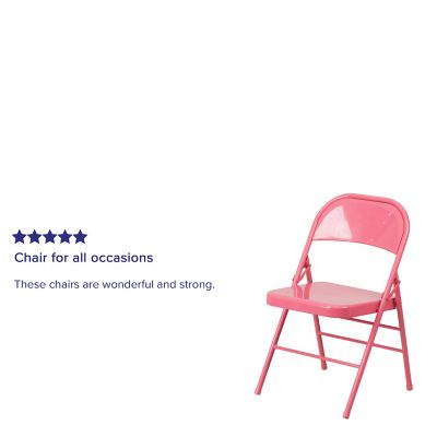 Image showing  Metal Folding Chair, 300 lb. Capacity, Triple Braced and Double Hinged