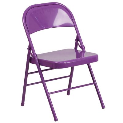 Image showing  Metal Folding Chair, 300 lb. Capacity, Triple Braced and Double Hinged
