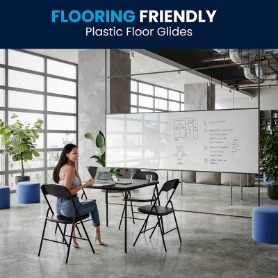 Image showing 5 th Flash Furniture 5 pc. Black Folding Card Table and Chair Set, 33.5 in. x 33.5 in.