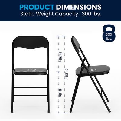 Image showing 6 th Flash Furniture 5 pc. Black Folding Card Table and Chair Set, 33.5 in. x 33.5 in.