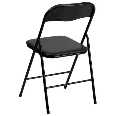 Image showing 9 th Flash Furniture 5 pc. Black Folding Card Table and Chair Set, 33.5 in. x 33.5 in.