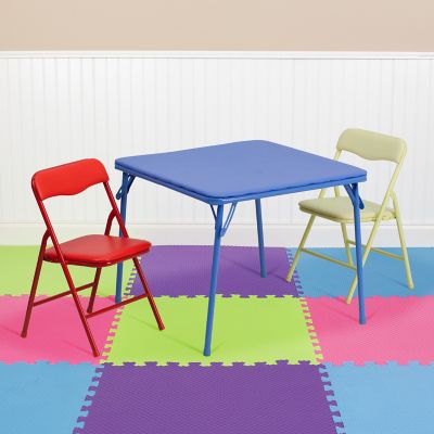 Flash Furniture 3 pc. Kids' Colorful Folding Table and Chair Set, 24 in. x 20.25 in.