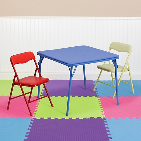 Flash Furniture 3 pc. Kids' Colorful Folding Table and Chair Set, 24 in. x 20.25 in.
