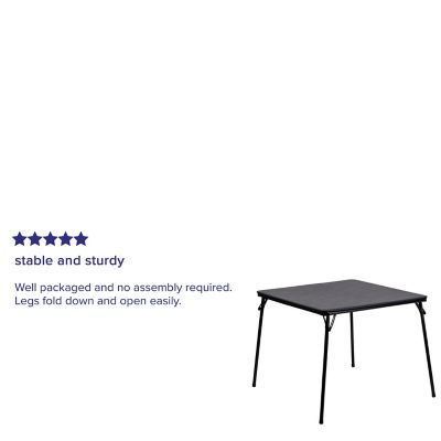 Image showing  33.5 in. x 27.75 in. Black Folding Card Table