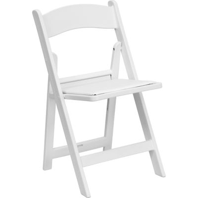 Flash Furniture HERCULES Series Resin Folding Chairs, White, 1000 lb. Weight Capacity, LEL1WHITE