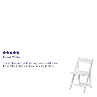 Image showing  Kids' Resin Folding Chair, 264 lb. Capacity, White