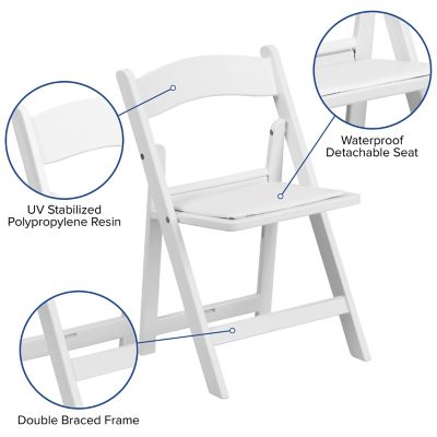 Image showing  Kids' Resin Folding Chair, 264 lb. Capacity, White