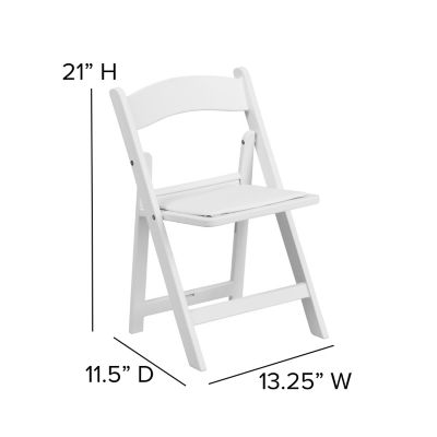 Image showing 5 th Flash Furniture Kids' Resin Folding Chair, 264 lb. Capacity, White