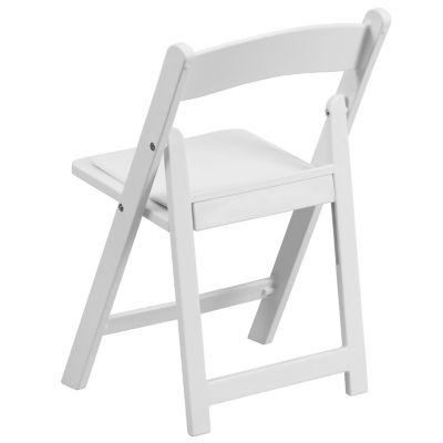 Image showing 6 th Flash Furniture Kids' Resin Folding Chair, 264 lb. Capacity, White