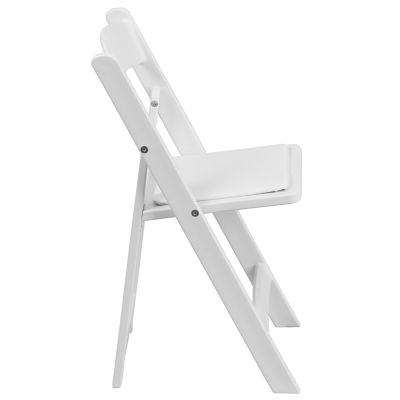 Image showing 8 th Flash Furniture Kids' Resin Folding Chair, 264 lb. Capacity, White
