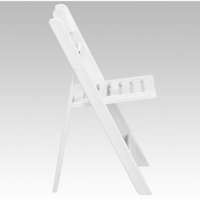 Image showing  HERCULES Series Folding Chairs with Slatted Seats, White, 1000 lb. Weight Capacity, LEL1WHSLAT