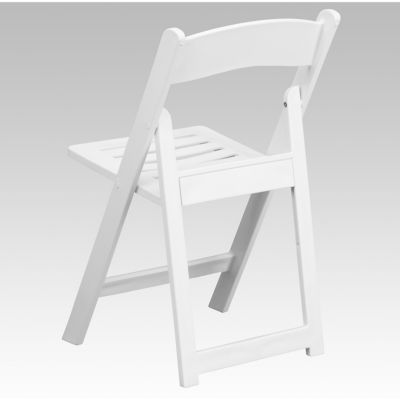 Image showing  HERCULES Series Folding Chairs with Slatted Seats, White, 1000 lb. Weight Capacity, LEL1WHSLAT
