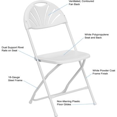 Image showing  HERCULES Series Plastic Folding Party Chairs, 800 lb. Capacity